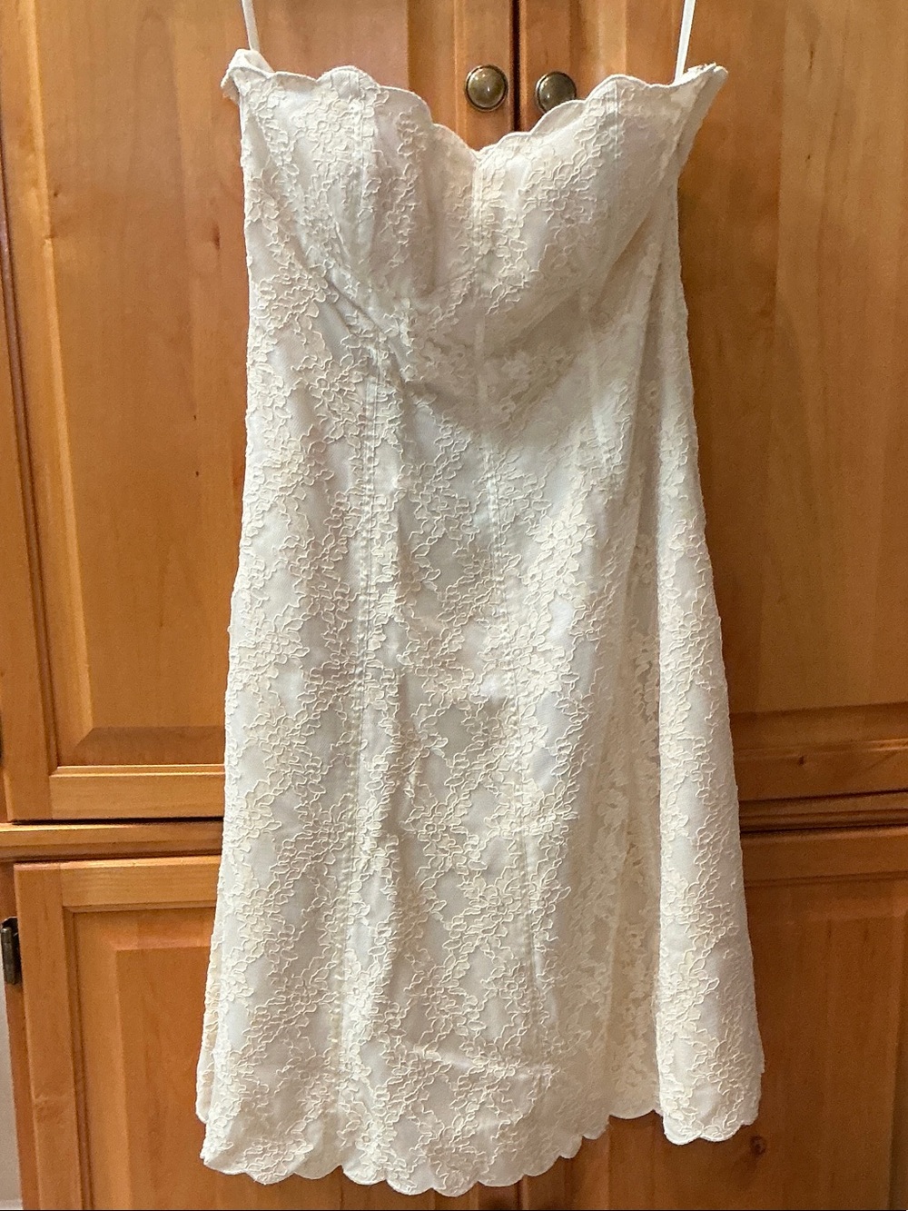 White House Black Market Ivory Lace Mini Dress